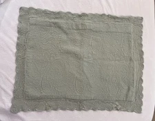 LINENS N THINGS Pillow Sham Matelasse Pale Green Thick Cotton Portugal Standard