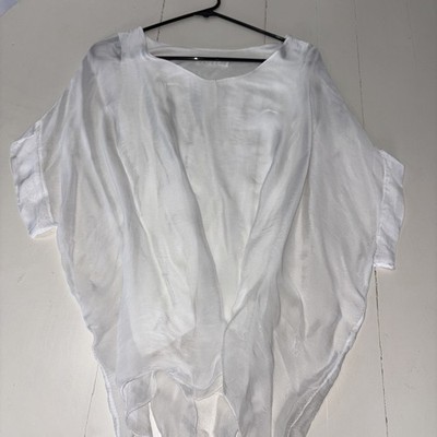 NWOT Boutique, White Sheer With White Knit Underlay Tank Top Size Extra Large