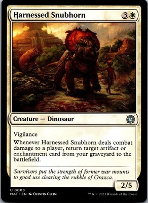 Harnessed Snubhorn 3 March of the Machine: The Aftermath Magic: The Gathering NM