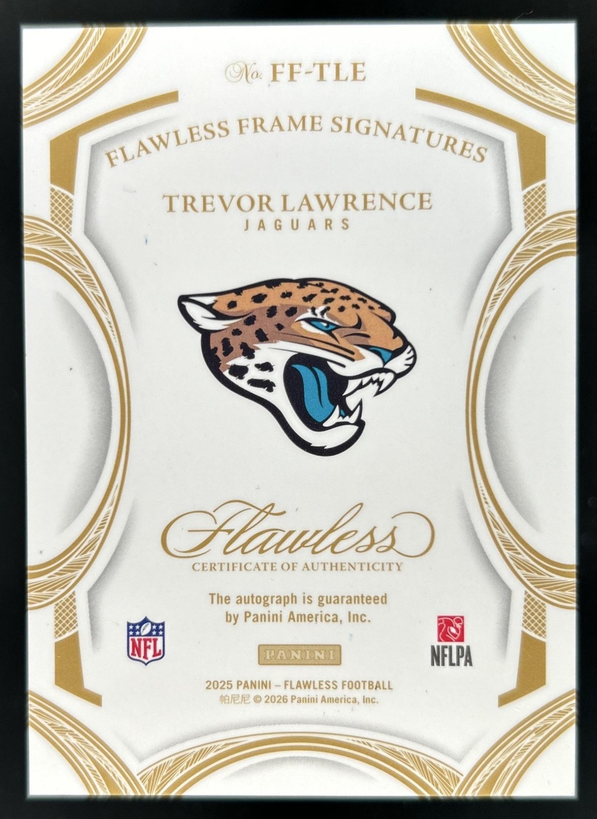 2025 Panini Flawless Trevor Lawrence Frame Signatures Auto #/25 Jaguars view 2