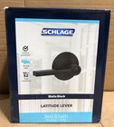 Schlage Latitude Matte Black Privacy Bed/Bath Door Handle **