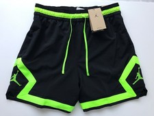 NWT Nike Jordan Men's S Dri-FIT Woven Diamond Shorts Black Electric Green New