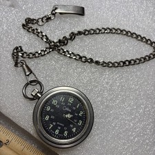 Handsome Colibri Quartz Pocket Watch Stainless Steel with Chain