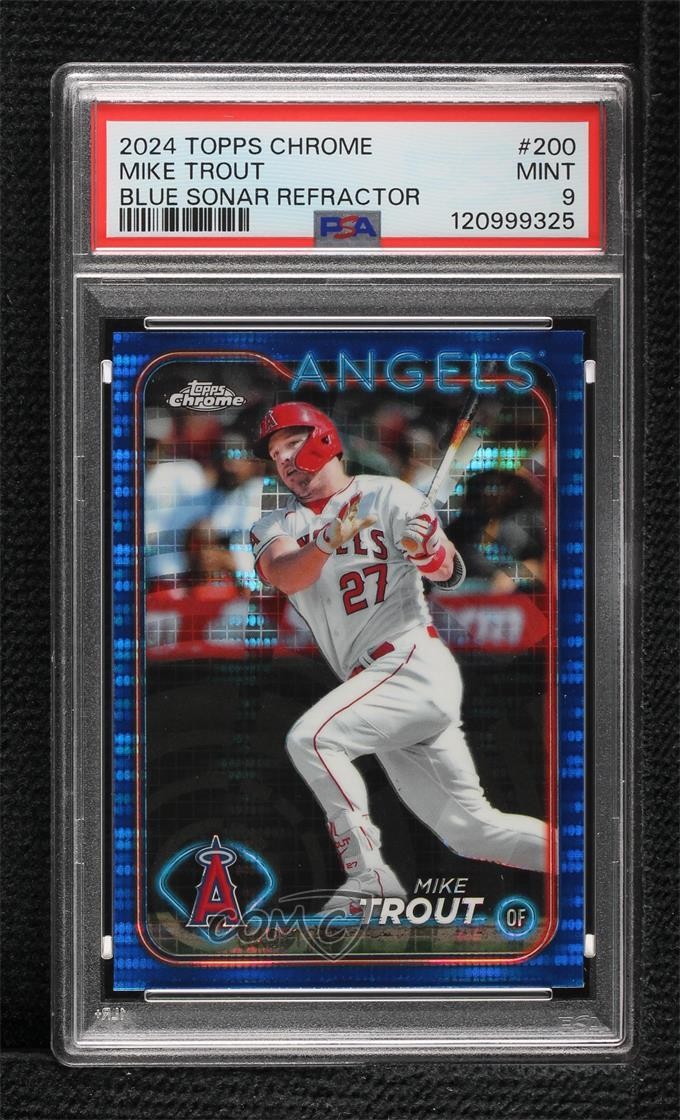 2024 Topps Chrome Blue Sonar Refractor /125 Mike Trout #200 PSA 9 MINT 2l4