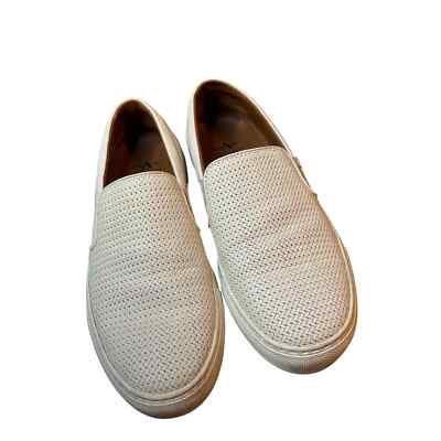 Aquatalia White Woven Leather Slip-On Alisha Sneakers Women Size Made in  Italy