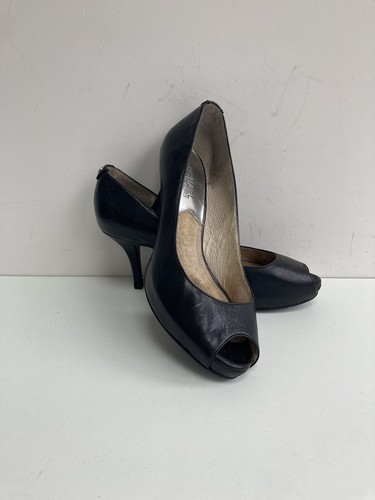 Michael Kors Black Shoes 4 Leather Stiletto Occasion Wedding Classic Court 37 - Picture 13 of 23