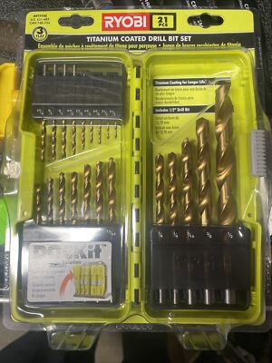 Ryobi A972102 Titanium Coated Drill Bit Set 21 Pieces brand new
