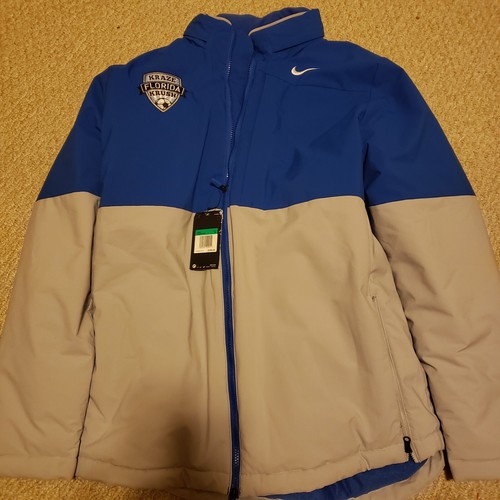 Men's Nike Shield Heavyweight Hooded Jacket Blue/Grey AO5970-493 Size XL, NEW - Picture 1 of 6