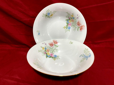 Liling Yung Shen RARE Fine China Blooming Set Of 2 Round Vegetable Serving Bowls