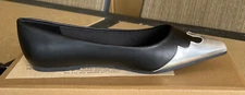 BAND OF THE FREE WOMEN'S SHOES. SIZE: 7. FLAT. SLIP ON. BLACK AND SILVER. NEW