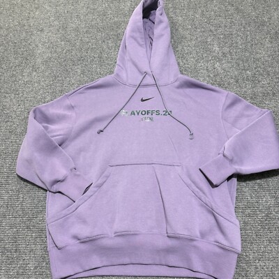 Nike Hoodie Womens Large Purple Phoenix Fleece Oversized Pullover Center Swoosh