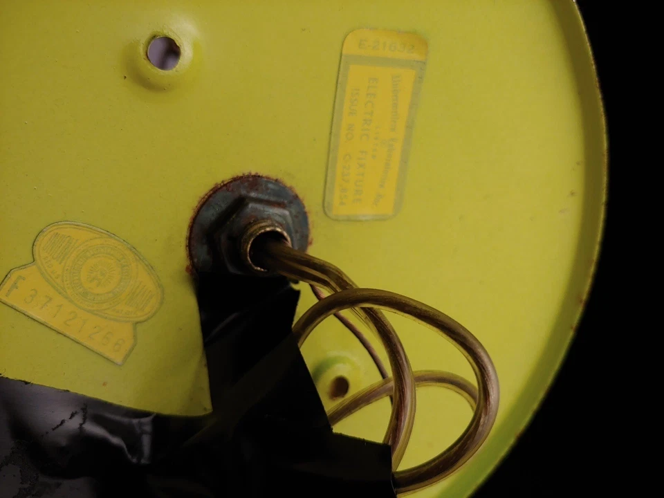 "Lámpara de araña de metal vintage - 5 brazos amarilla MCM 18"" lámpara bohemia francesa luz" Foto 3 de 4