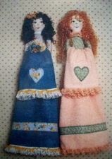 Doll Towel Holder decor craft pattern uncut handpainted face included