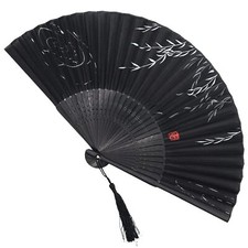Foldable Fan Handheld Fabric Bamboo Chinese Vintage Style Hand Held Folding Fans
