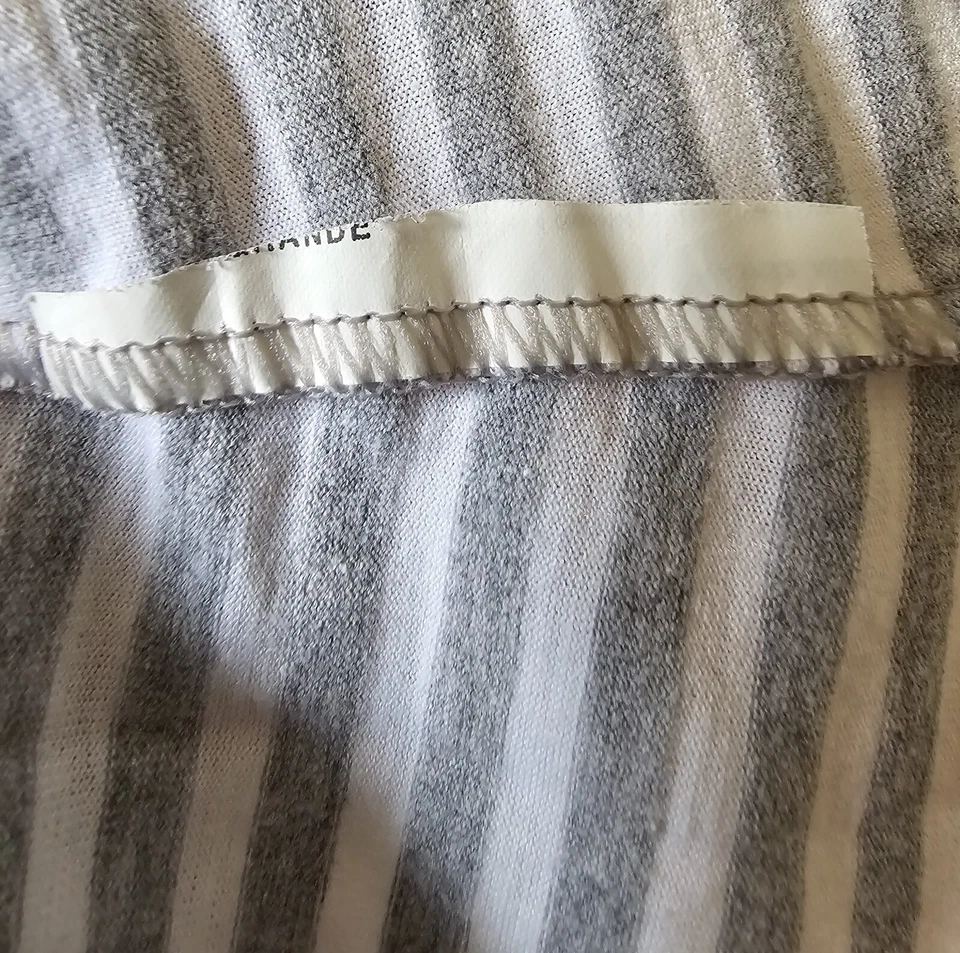 Camisa blusa Hanes para mujer talla 2XL XXL 2X grande gris blanco a rayas Foto 3 de 4