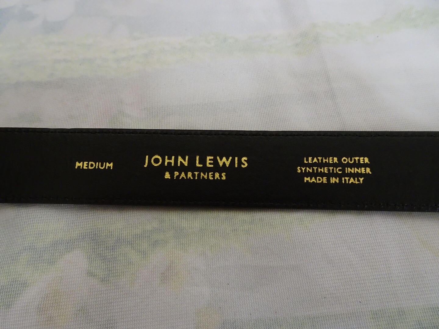 BNWOT Navy JOHN LEWIS Real Suede/Leather Belt, Size M, Made in Italy