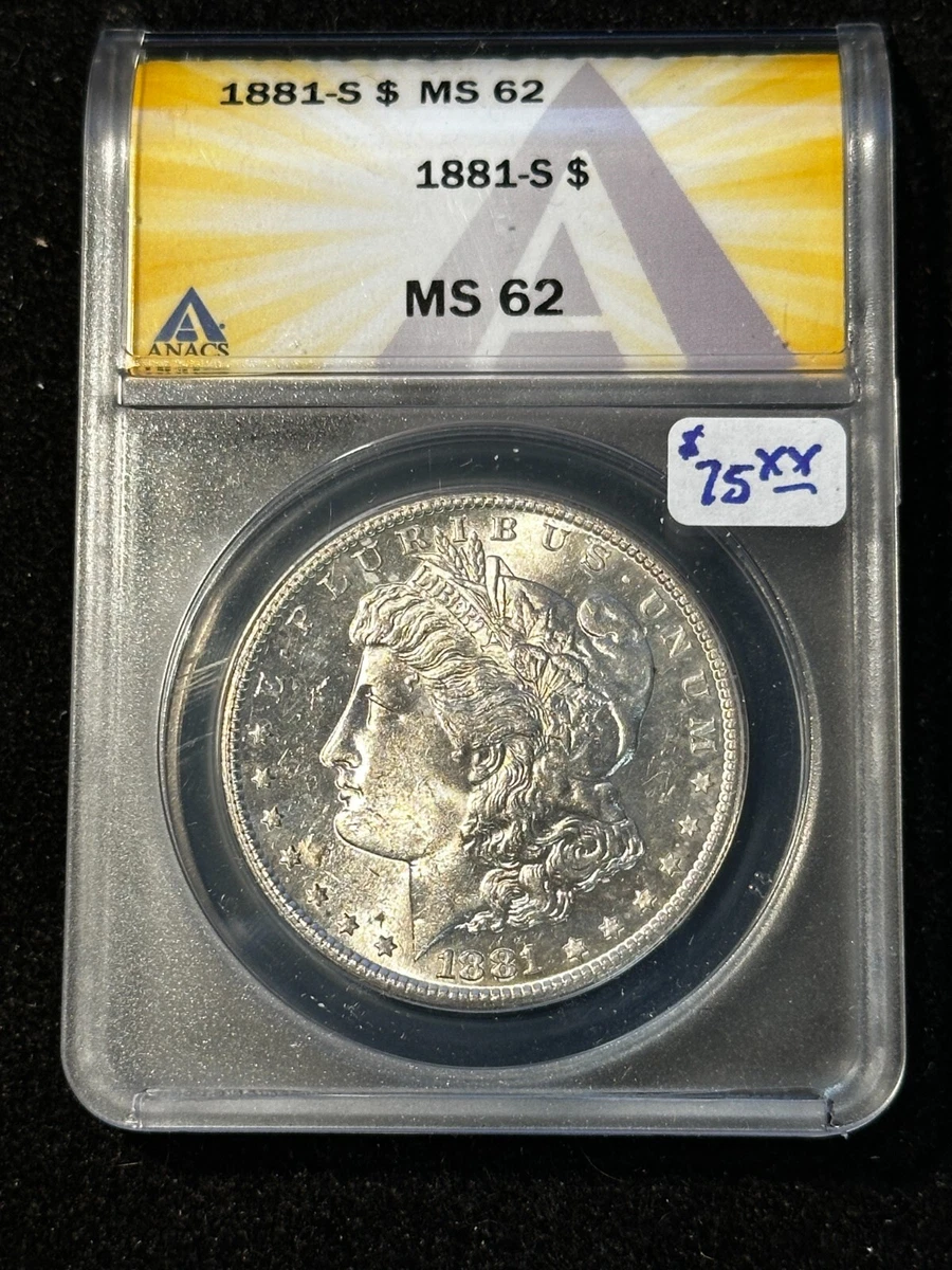 コ*ア様 銀貨 1881-S モーガン銀貨 1ドル硬貨 ANACS MS-63 トーン (6C)｜楽天市場】1881-