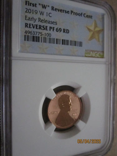 2019 FIRST W MINT MARK LINCOLN MEMORIAL CENT NGC REVERSE PF69 RD EARLY RELEASES