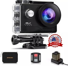 C mara de acci n subacu tica HD 4K con accesorios para casco con control remoto