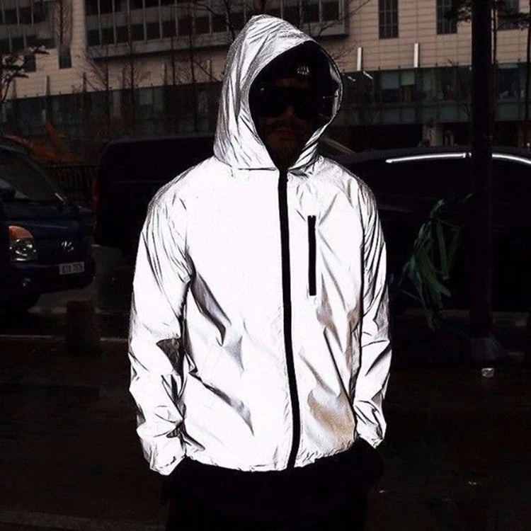 Men's 3M Reflective Jacket Waterproof Cycling Motorcycle Night Safe Coat N