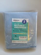 3 Pack IMPROVIA Washable Incontinence Reusable Underpads 18x24" Hospital Grade