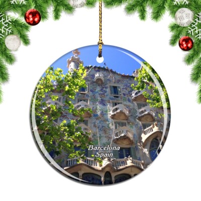 Spain Casa Batllo Barcelona Christmas ornament city travel souvenir