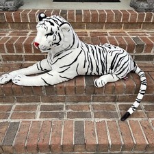 Melissa  Doug White Tiger Jumbo XXL Plush Stuffed Animal 40" excluding tail 