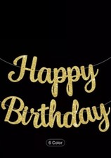 Happy Birthday Gold Letter Backdrop Banner Party Decorations