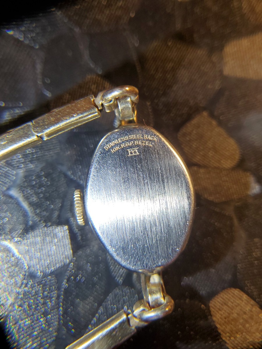 Vintage Womens Elgin Watch 10k RGP Bezel Stainless Steel Back