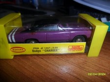 Purple aurora item 1407 Dodge Charger ho slot car with original box