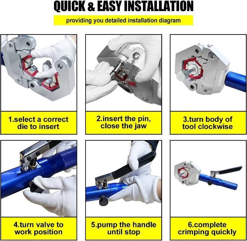 Hydraulic Crimper A/C Set IG-71500 A/C Hose Crimper Hydraulic A/C Crimping Tool