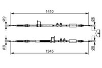 Bosch Handbremsseil Mitte FüR Ecosport 1.0 1.5 1.5D 10.13- Ford OE 1850157