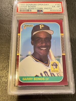 1987 Donruss Opening Day #163 Barry Bonds Rookie RC Correct Photo