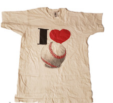 Vintage 1990's I Love Baseball Charlie Rose T-Shirt Size Medium USA Made White