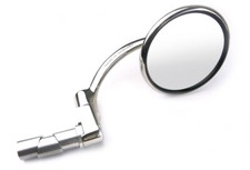 Halcyon 830 Bar End Mirror for Motorcycles, Stainless Steel with Convex Glass