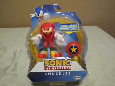 Sonic The Hedgehog KNUCKLES 4'' With Star Spring Articulated Action Figure ~NEW