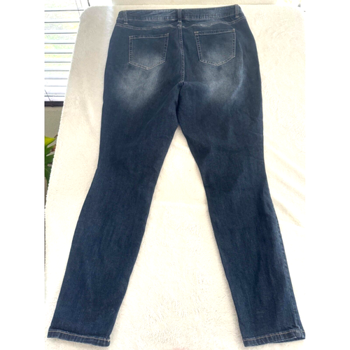 Blue Spice Skinny Jeans Womens Plus Size 16 Blue Med Wash Distressed Grunge - Picture 2 of 10