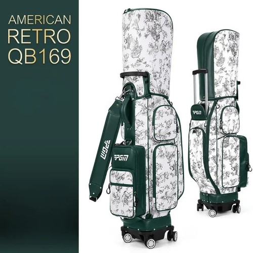 Rotating Waterproof Golf Bags Quality Women's vintage pull rod Golf Bag New - Picture 7 of 14