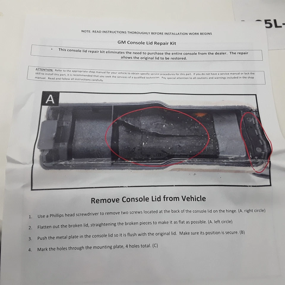 Console Armrest Repair Kit Fits Chevrolet Blazer 1995-97 2003 GMC Jimmy 1995-97 - Image 4 of 4