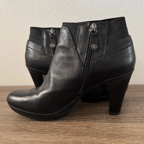 Botín Geox Tacón Cuero Negro, Talla 39 (US 9) Foto 2 de 4