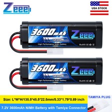 2x Zeee 7.2V 3600mAh NiMH Battery Tamiya for RC Car Truck HPI Losi Kyosho Racing