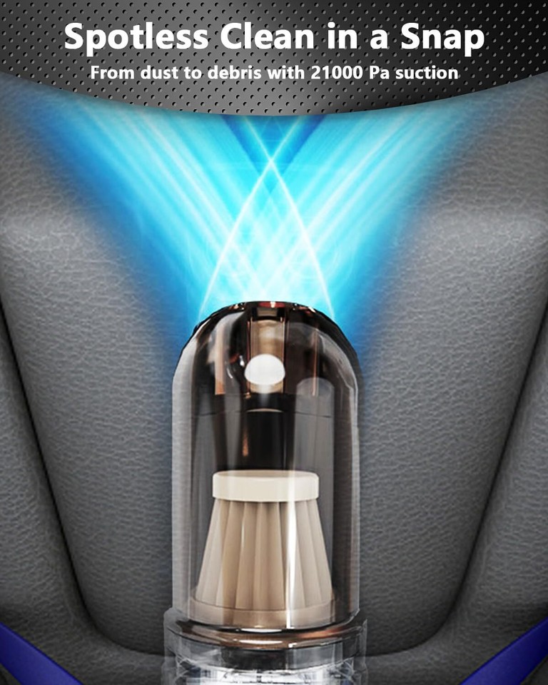 Portable Vacuum Cleaner for Car, Cordless Handheld Car Vacuum 21000PA