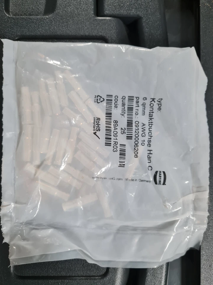 Contatti Serie HAN C 6 mm2 AWG 10 Kontaktbuchse 09320006208 - Immagine 2 di 3