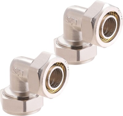 2 piezas de accesorios para tubería de aire de 3/4'', latón niquelado, 200 PSI