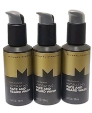  LOT OF 3  MICHAEL STRAHAN HYDRATING FACE AND BEARD WASH 3.4 fl oz / 100 mL