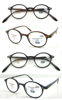 Lesebrille +1,00+1,25+1,75+2,25+3,50+4,00 klassisch rund Vintage Style L337