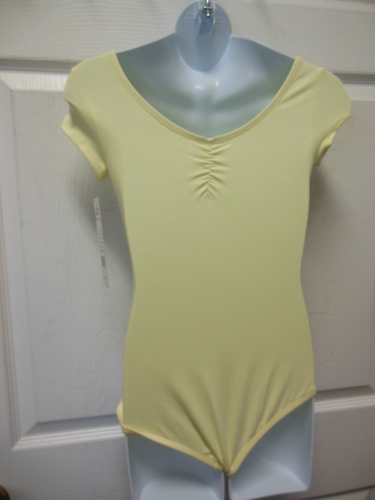 Cap Sleeve Leotard Body Wrappers Cotton Child Sz 12-14 #2723 pinchfront & Back - Picture 2 of 4