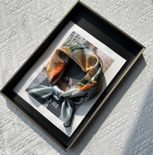 100 Silk Scarf Women Oil painting of yellow flowers Square Bandana Wrap 53X53cm