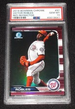 2019 Bowman Chrome Victor Robles RED REFRACTOR PSA 10 GEM MINT # /5 SSP 97