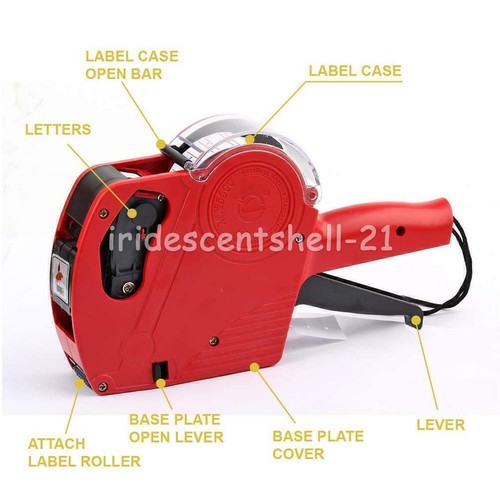 2PCS Price Tag Gun Labeller Pricing Machine Kit +10 Rolls Labels +2 Inks Roller - Picture 3 of 11